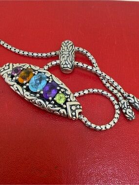 Sterling Silver Classy Fancy rare Samuel B BJC ADJUSTABLE Slide bracelet